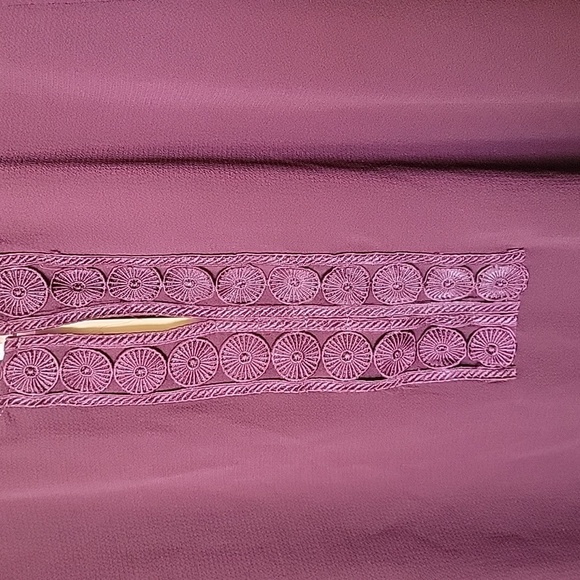 Gibson Latimer Romantic Peasant NWT Burgundy 1X Balloon Sleeve Blouse Top - Picture 2 of 7